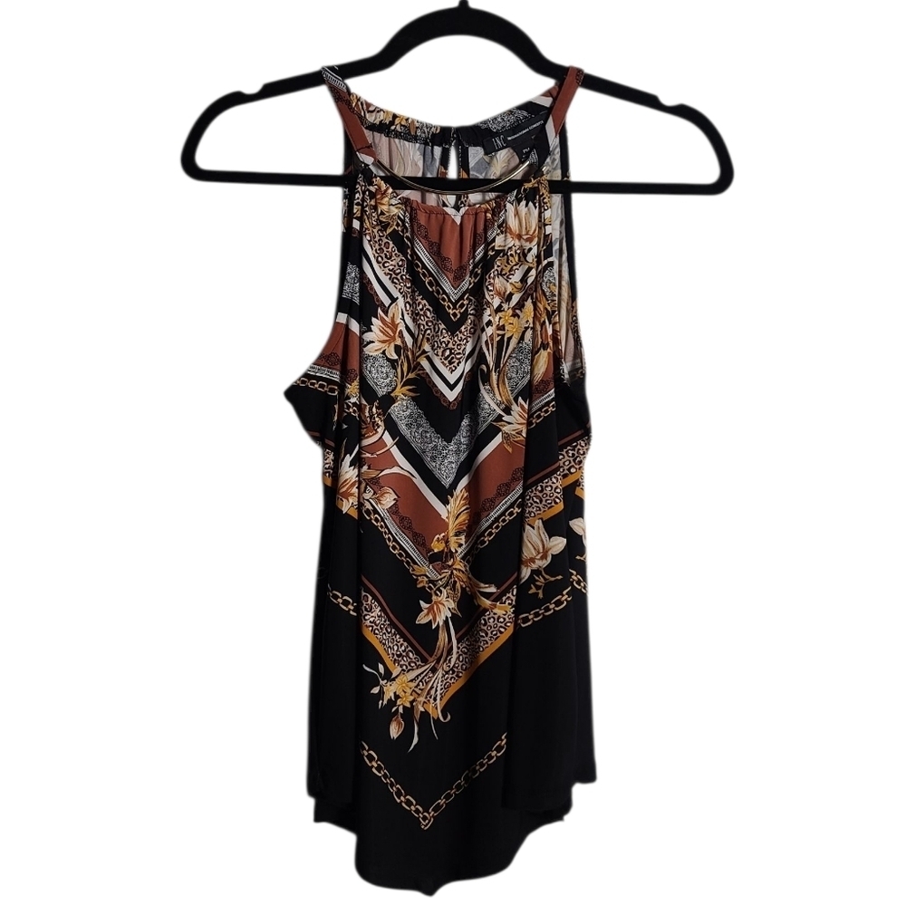 INC International Concepts Black Handkerchief Hem Sleeveless Tank Top Size PM